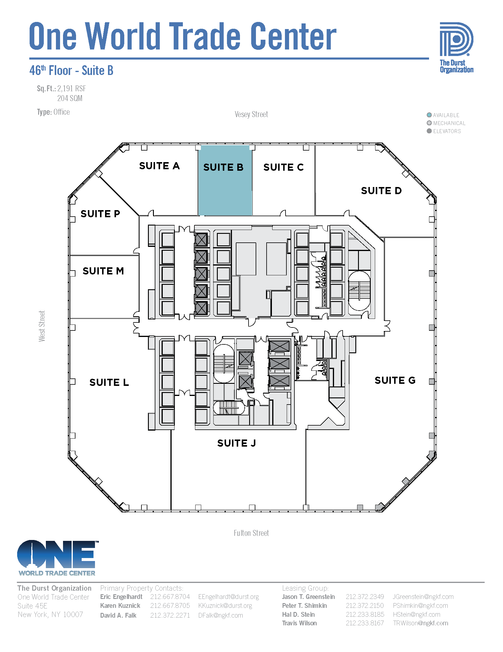 Availabilities Partial 46th Floor Suite B