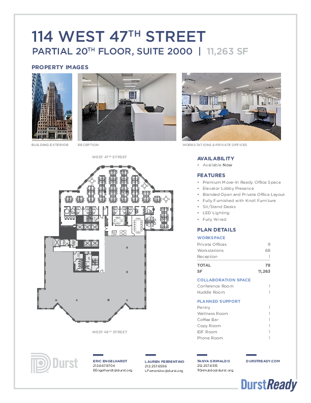 114 West 47th Street Partial Floor 20- Suite 2000 floorplan