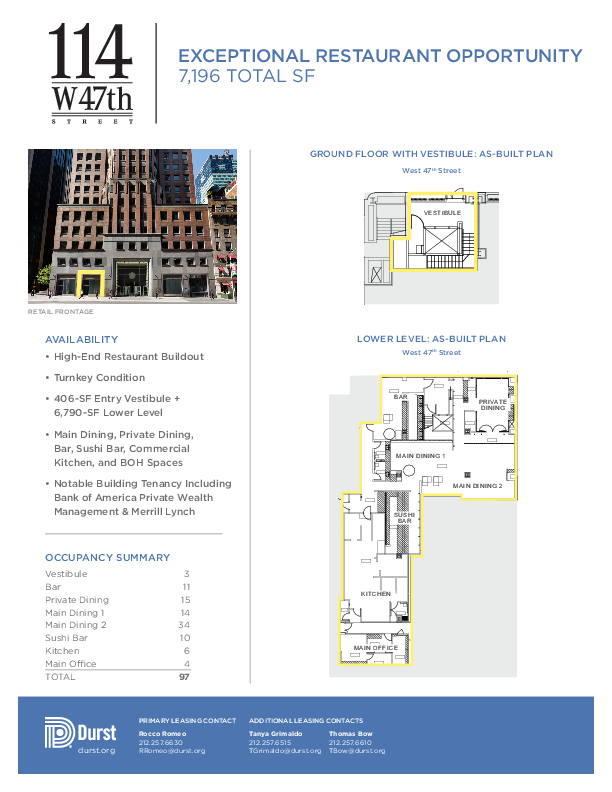 114 West 47th Street Ground + Lower Level Floorplan 1