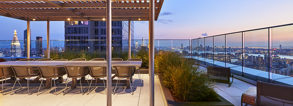 EOS roof deck with Hudson River views